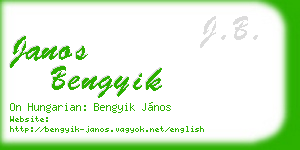 janos bengyik business card