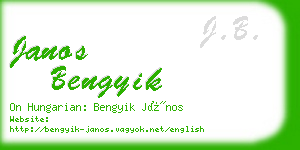 janos bengyik business card